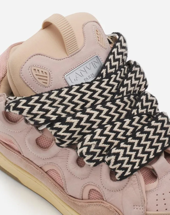 Women Lanvin Curb Leather Curb Sneakers Pale Pink Women Lanvin Curb Leather Curb Sneakers Pale Pink