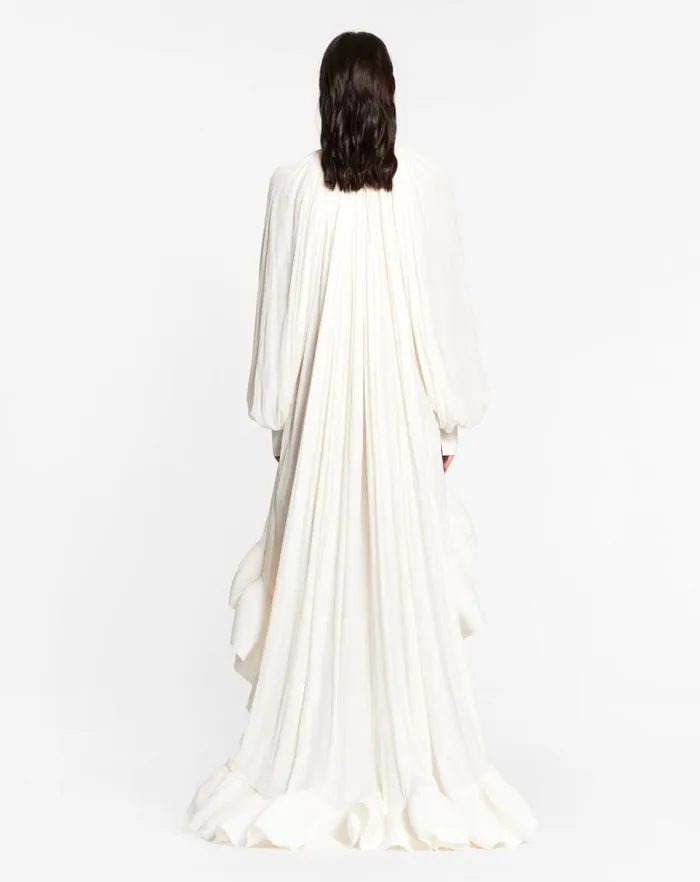 Women Lanvin Dresses Asymmetrical Charmeuse Dress Off White Women Lanvin Dresses Asymmetrical Charmeuse Dress Off White