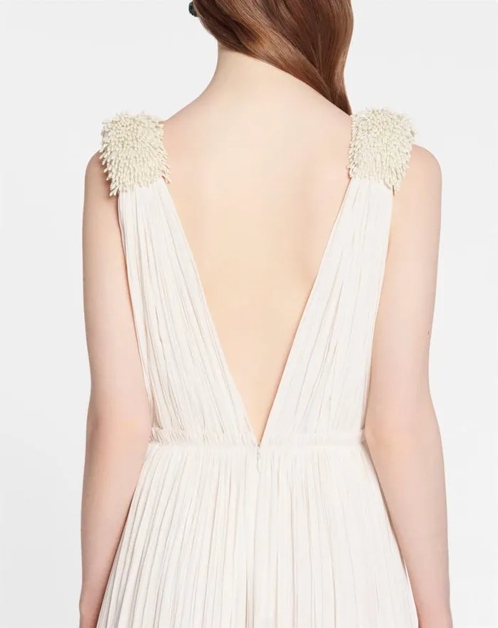 Women Lanvin Dresses Floor Length Evening Gown In Charmeuse Off White Women Lanvin Dresses Floor Length Evening Gown In Charmeuse Off White