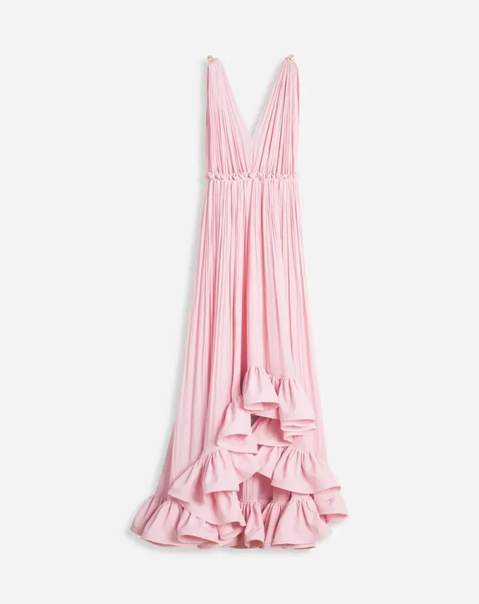 Women Lanvin Dresses Long Dress With Ruffles Light Pink