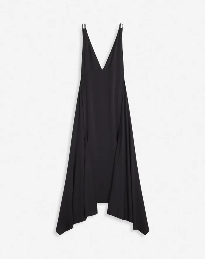 Women Lanvin Dresses Silk Bowling Dress Black