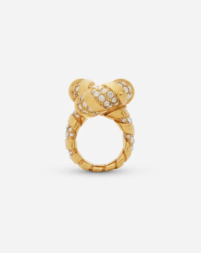 Women Lanvin Jewelry Rhinestone Melodie Ring Goldcrystal