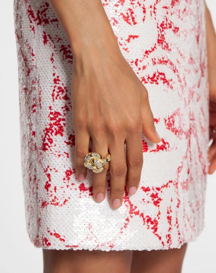 Women Lanvin Jewelry Rhinestone Melodie Ring Goldcrystal Women Lanvin Jewelry Rhinestone Melodie Ring Goldcrystal