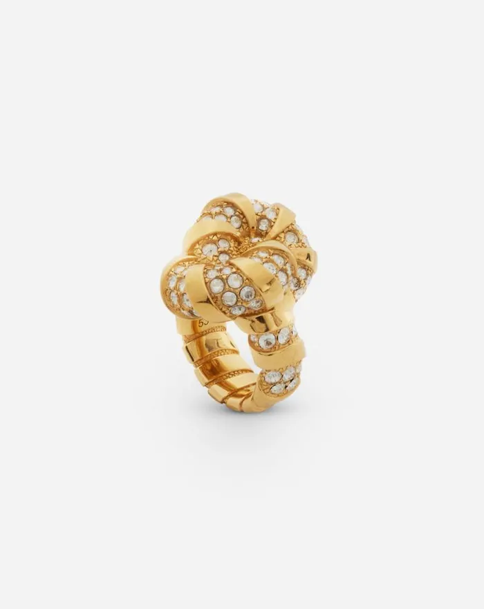 Women Lanvin Jewelry Rhinestone Melodie Ring Goldcrystal Women Lanvin Jewelry Rhinestone Melodie Ring Goldcrystal