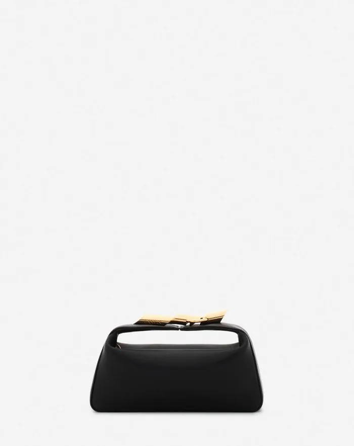 Women Lanvin Mini Bags and Clutches Haute Squence Leather Clutch Bag Black
