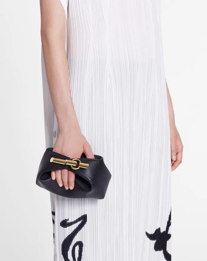 Women Lanvin Mini Bags and Clutches Haute Squence Leather Clutch Bag Black
