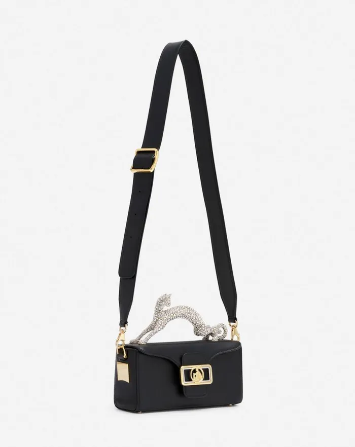 Women Lanvin Mini Bags and Clutches Nano Pencil Cat Bag In Leather And Rhinestone Black Women Lanvin Mini Bags and Clutches Nano Pencil Cat Bag In Leather And Rhinestone Black