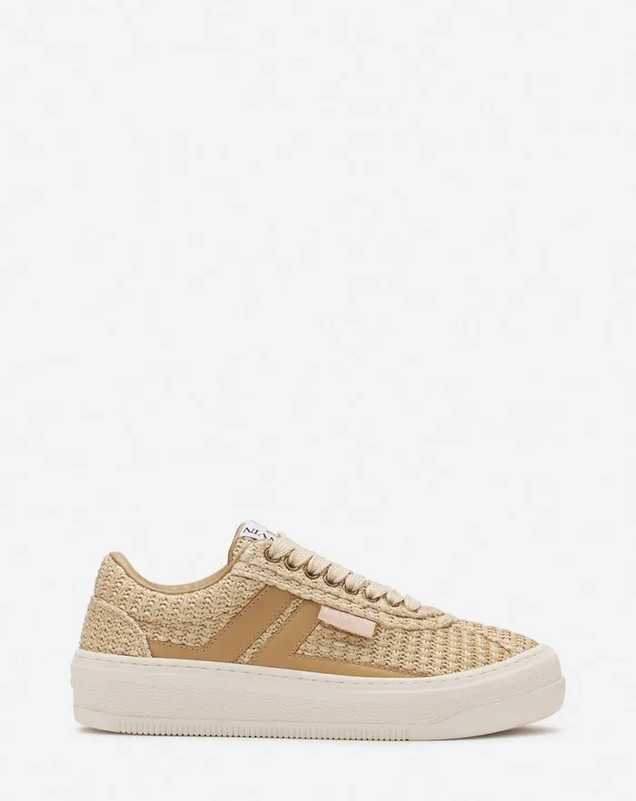 Women Lanvin Sneakers Lanvin Cash Raffia Sneakers Natural