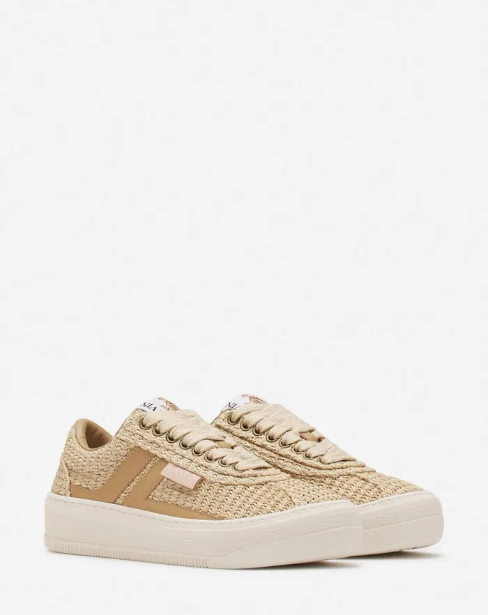 Women Lanvin Sneakers Lanvin Cash Raffia Sneakers Natural
