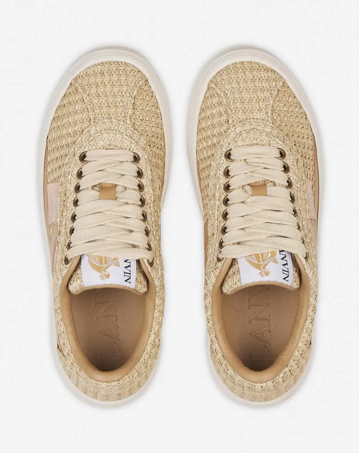 Women Lanvin Sneakers Lanvin Cash Raffia Sneakers Natural