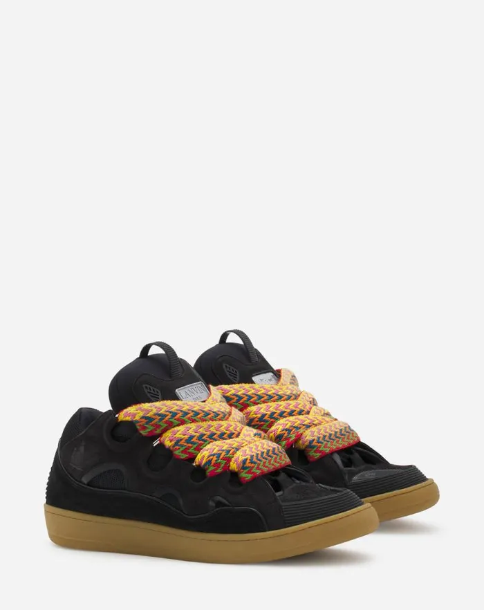 Women Lanvin Sneakers Leather Curb Sneakers Black