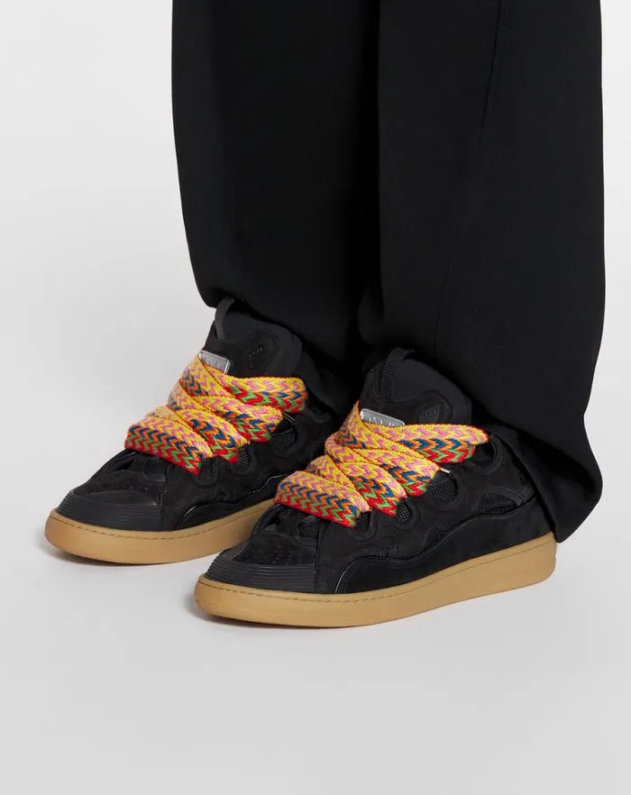 Women Lanvin Sneakers Leather Curb Sneakers Black