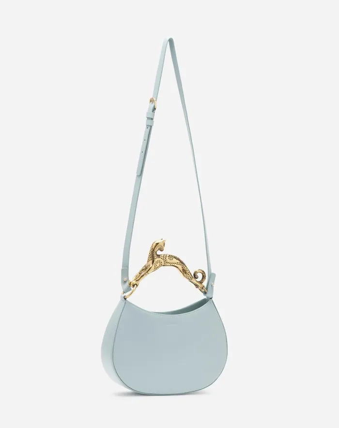 Women Lanvin Tote Bags and Top Handle Bags Hobo Cat Leather Bag Ice Blue Women Lanvin Tote Bags and Top Handle Bags Hobo Cat Leather Bag Ice Blue