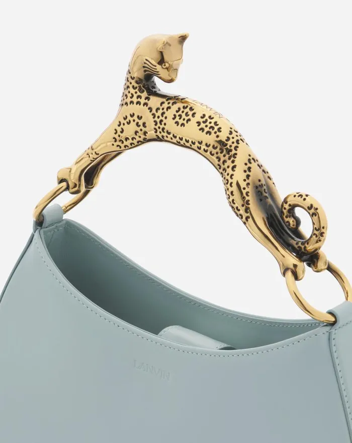 Women Lanvin Tote Bags and Top Handle Bags Hobo Cat Leather Bag Ice Blue Women Lanvin Tote Bags and Top Handle Bags Hobo Cat Leather Bag Ice Blue