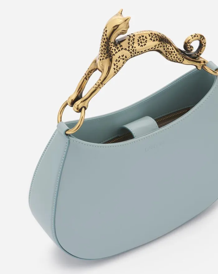 Women Lanvin Tote Bags and Top Handle Bags Hobo Cat Leather Bag Ice Blue Women Lanvin Tote Bags and Top Handle Bags Hobo Cat Leather Bag Ice Blue
