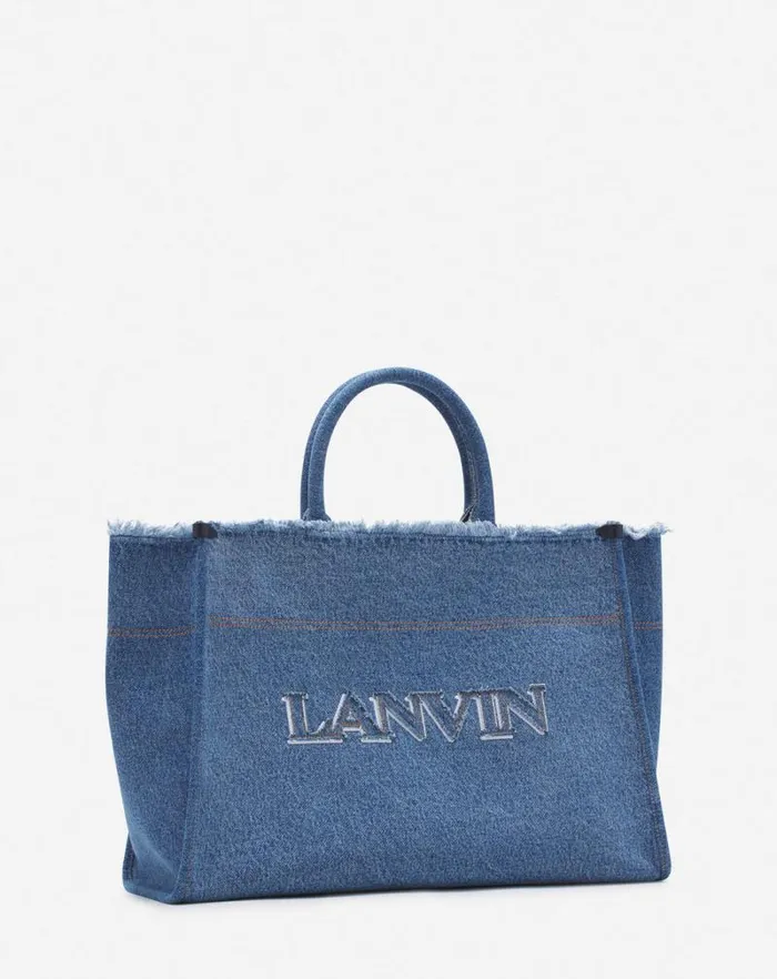 Women Lanvin Tote Bags and Top Handle Bags Inandout Mm Tote Bag In Denim Denim Blue Women Lanvin Tote Bags and Top Handle Bags Inandout Mm Tote Bag In Denim Denim Blue