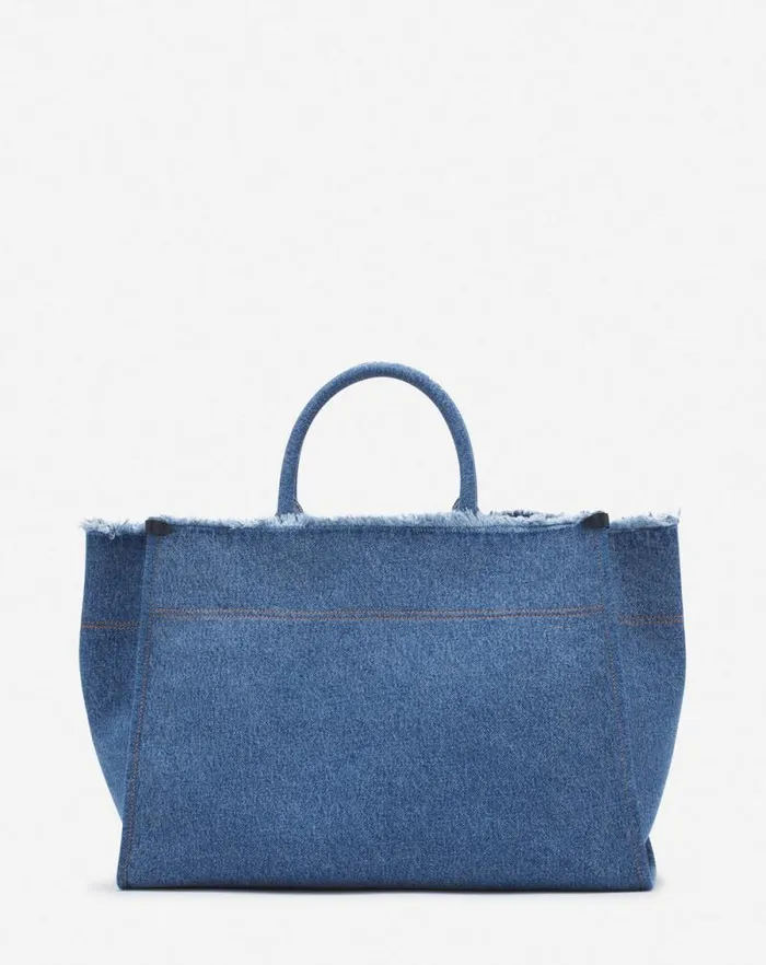 Women Lanvin Tote Bags and Top Handle Bags Inandout Mm Tote Bag In Denim Denim Blue Women Lanvin Tote Bags and Top Handle Bags Inandout Mm Tote Bag In Denim Denim Blue