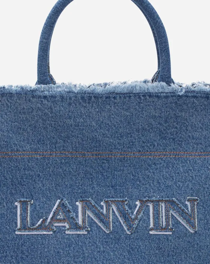 Women Lanvin Tote Bags and Top Handle Bags Inandout Mm Tote Bag In Denim Denim Blue Women Lanvin Tote Bags and Top Handle Bags Inandout Mm Tote Bag In Denim Denim Blue