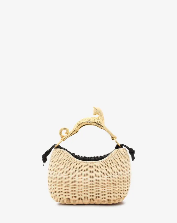 Women Lanvin Tote Bags and Top Handle Bags Wicker Hobo Cat Bag Sm Naturalblack Women Lanvin Tote Bags and Top Handle Bags Wicker Hobo Cat Bag Sm Naturalblack