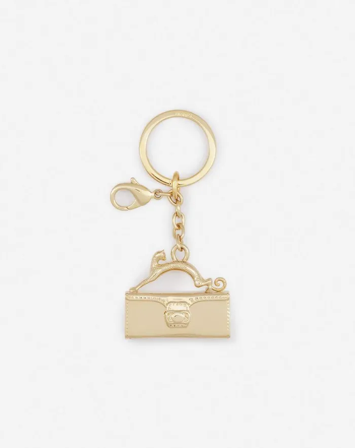 Women Lanvin Wallets and Small Leather Goods Pencil Cat Brass Key Ring Gold