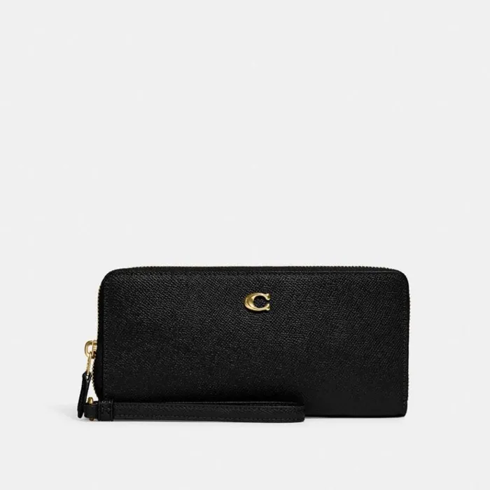 Women Large Wallets Coach Continental Wallet Brassblack