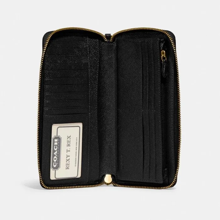 Women Large Wallets Coach Continental Wallet Brassblack