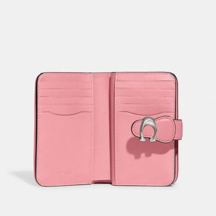 Women Large Wallets Coach Tabby Medium Wallet Silverflower Pink