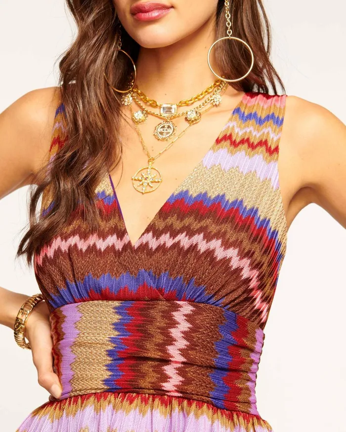 Women Laura VNeck Mini Dress Holiday Chevron Ramy Brook Dresses