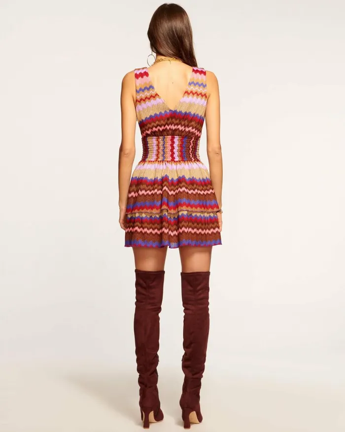 Women Laura VNeck Mini Dress Holiday Chevron Ramy Brook Dresses