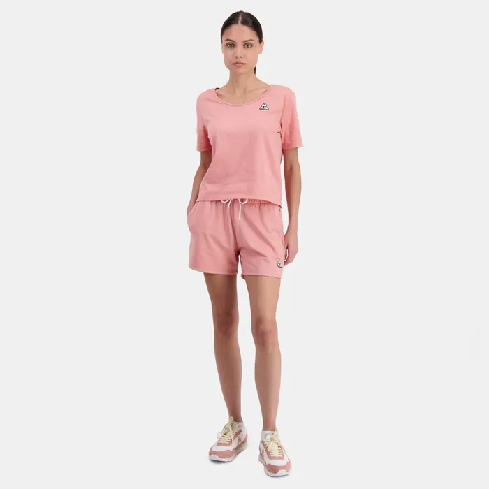 Women Le Coq Sportif Trousers Joggers And Shorts Essentiels Short Femme Rosette