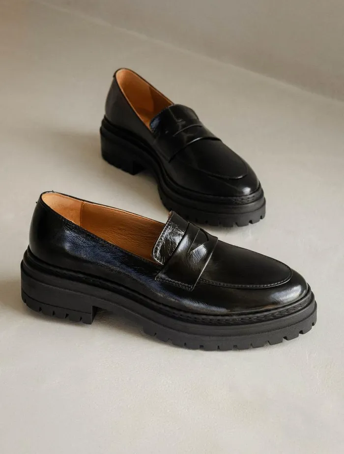 Women Loafers and Derbies Bobbies Amalia Black Vinyl
