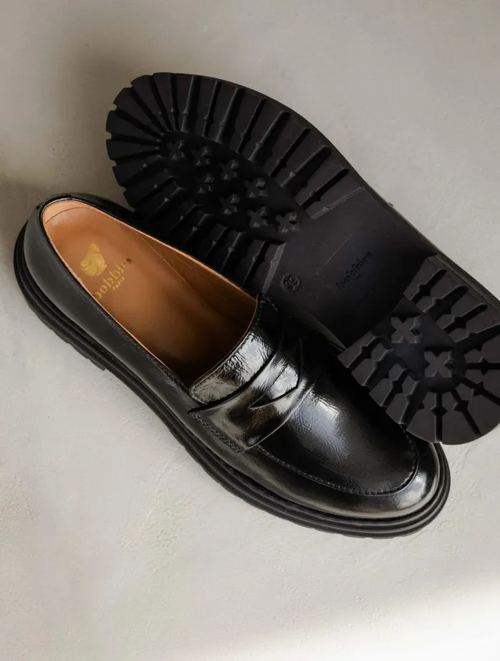 Women Loafers and Derbies Bobbies Amalia Black Vinyl