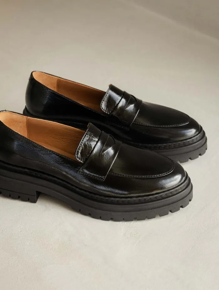 Women Loafers and Derbies Bobbies Amalia Black Vinyl