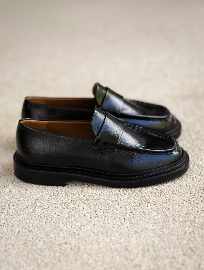 Women Loafers and Derbies Bobbies Tracy Black Vinyl Women Loafers and Derbies Bobbies Tracy Black Vinyl