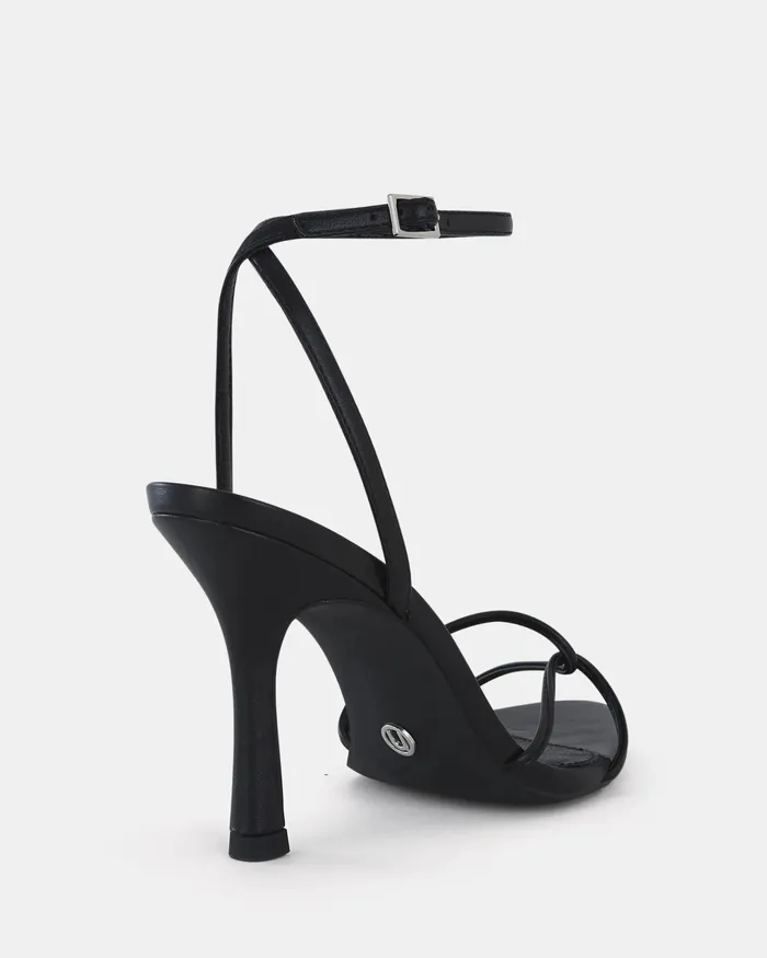 Women MADESIMO BLACK Open Toe Heels Party NOVO Shoes