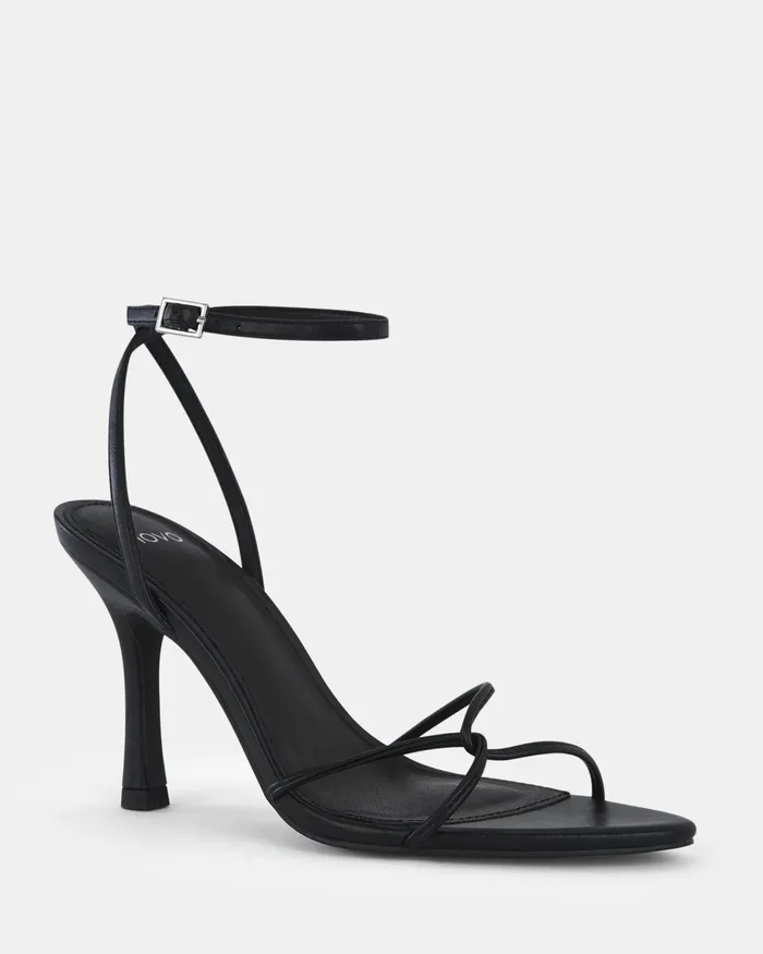 Women MADESIMO BLACK Open Toe Heels Party NOVO Shoes