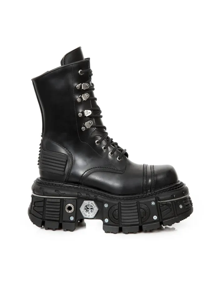 WomenMen Boot Black Imperfect MTank001C2 New Rock Boots WomenMen Boot Black Imperfect MTank001C2 New Rock Boots