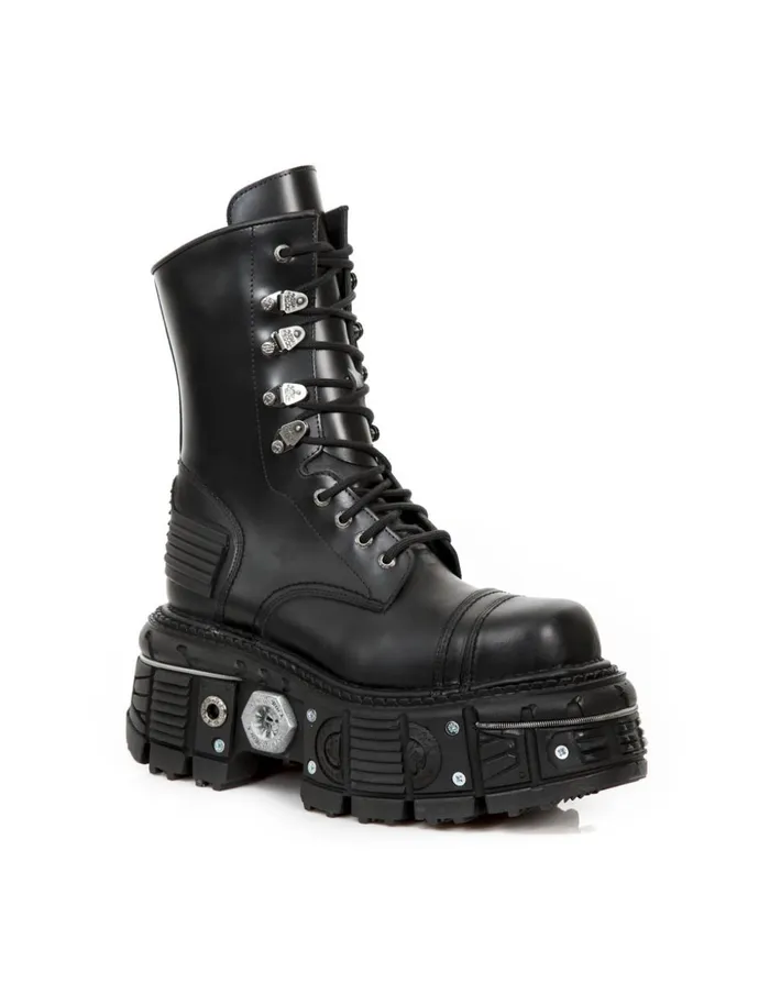 WomenMen Boot Black Imperfect MTank001C2 New Rock Boots WomenMen Boot Black Imperfect MTank001C2 New Rock Boots