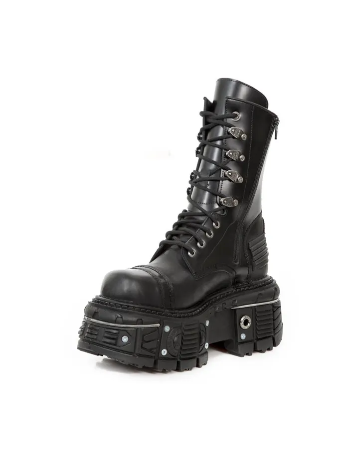 WomenMen Boot Black Imperfect MTank001C2 New Rock Boots WomenMen Boot Black Imperfect MTank001C2 New Rock Boots