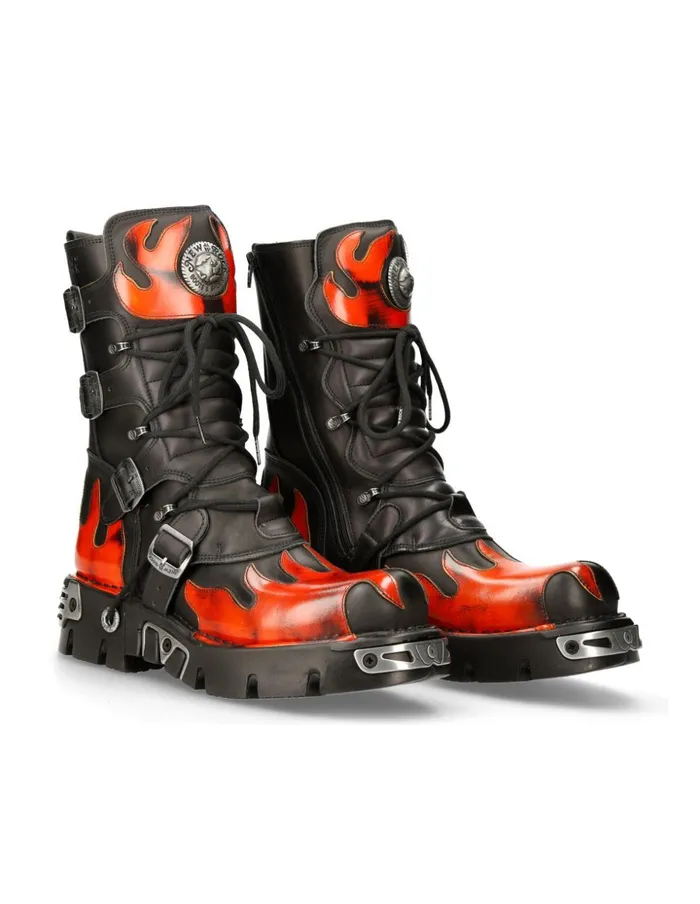 WomenMen Boot Black Reactor M591S16 New Rock Boots