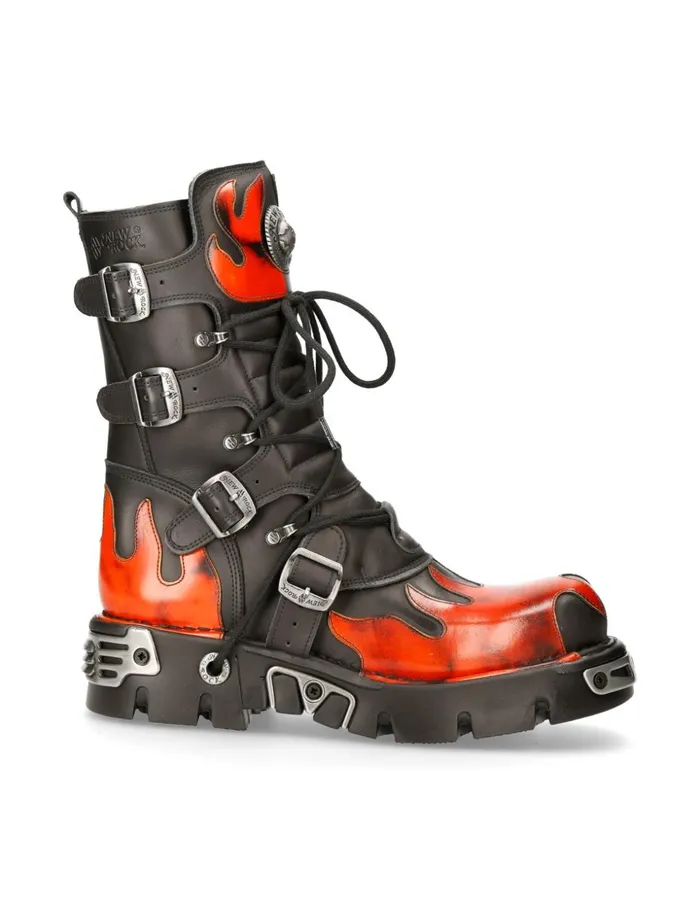 WomenMen Boot Black Reactor M591S16 New Rock Boots WomenMen Boot Black Reactor M591S16 New Rock Boots