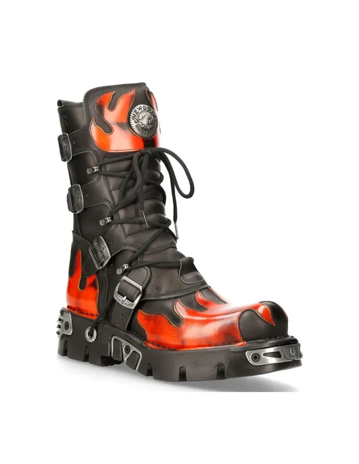 WomenMen Boot Black Reactor M591S16 New Rock Boots WomenMen Boot Black Reactor M591S16 New Rock Boots