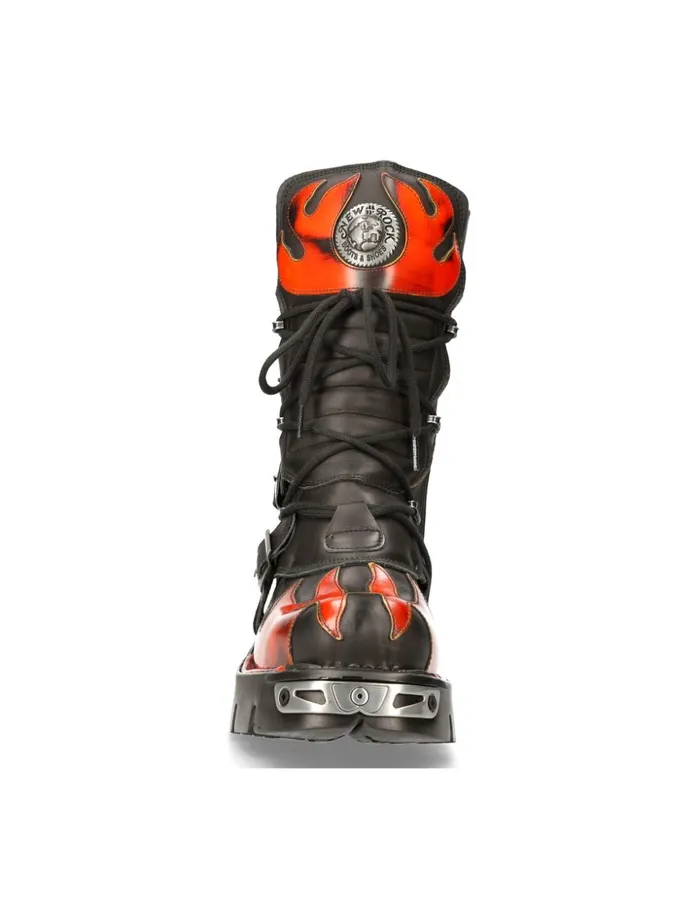 WomenMen Boot Black Reactor M591S16 New Rock Boots WomenMen Boot Black Reactor M591S16 New Rock Boots