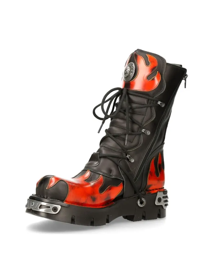 WomenMen Boot Black Reactor M591S16 New Rock Boots WomenMen Boot Black Reactor M591S16 New Rock Boots