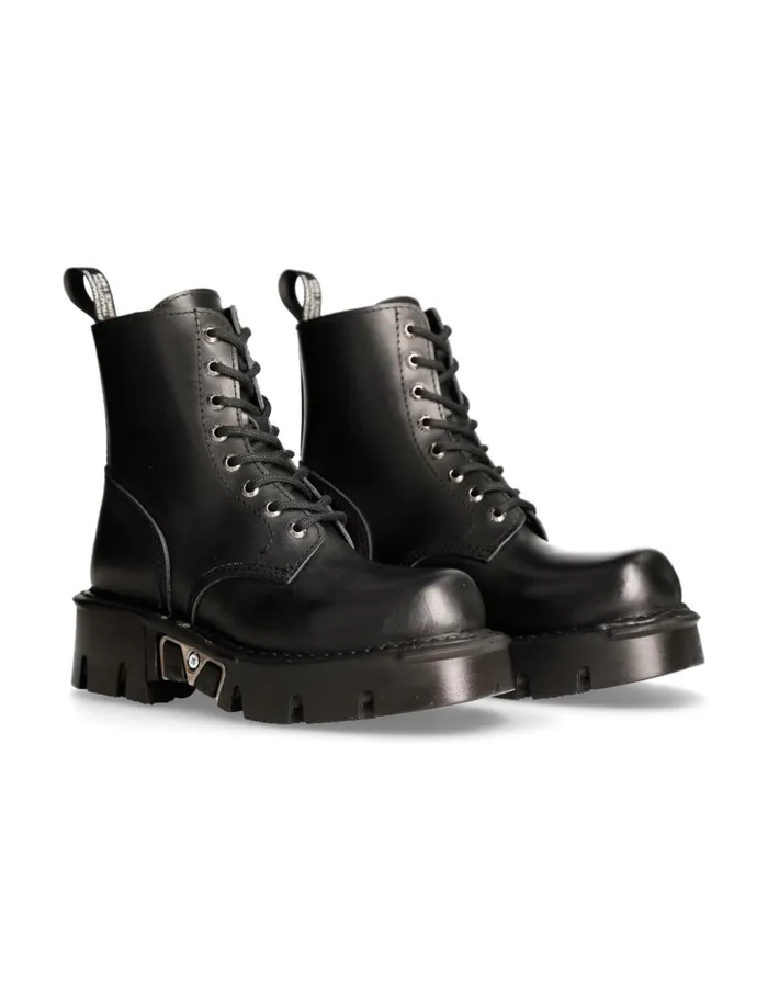 WomenMen Boot Black Reactor With Laces MMili084nS3 New Rock Boots