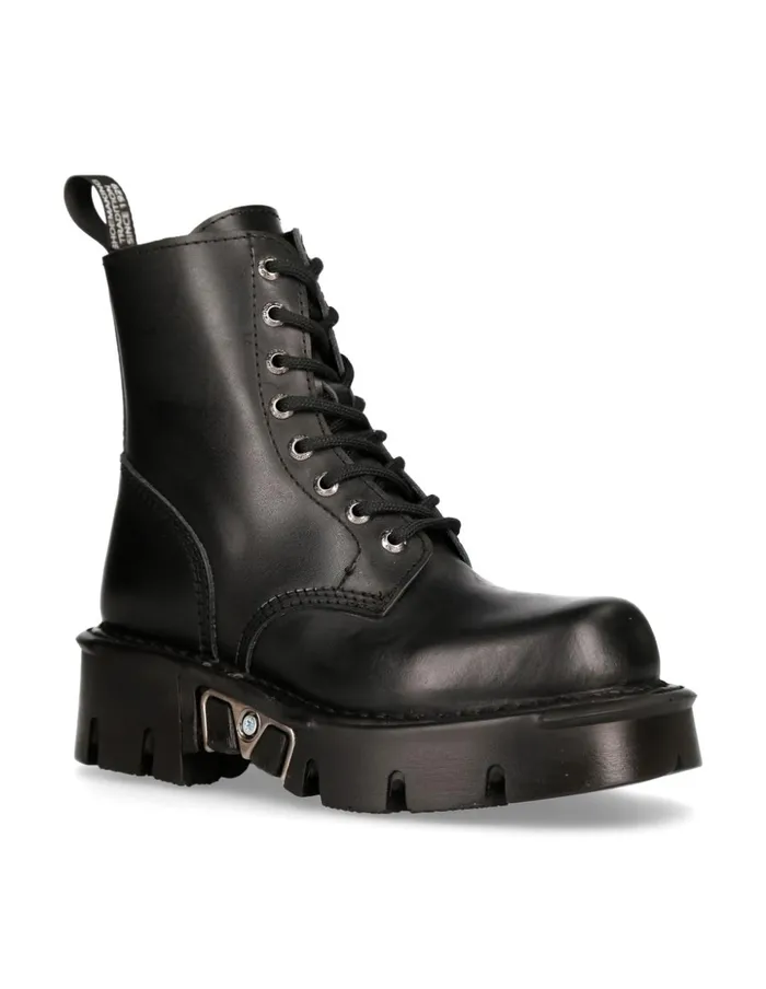 WomenMen Boot Black Reactor With Laces MMili084nS3 New Rock Boots WomenMen Boot Black Reactor With Laces MMili084nS3 New Rock Boots