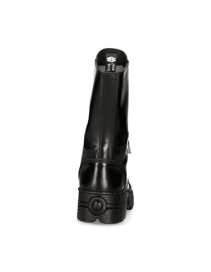 WomenMen Boot Black Tower With Laces MWall127nC1 New Rock Boots WomenMen Boot Black Tower With Laces MWall127nC1 New Rock Boots
