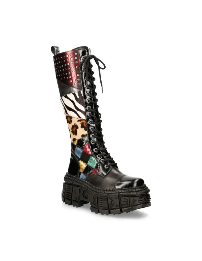 WomenMen MWall210S1 High Boot Tank With Laces New Rock High Boots WomenMen MWall210S1 High Boot Tank With Laces New Rock High Boots