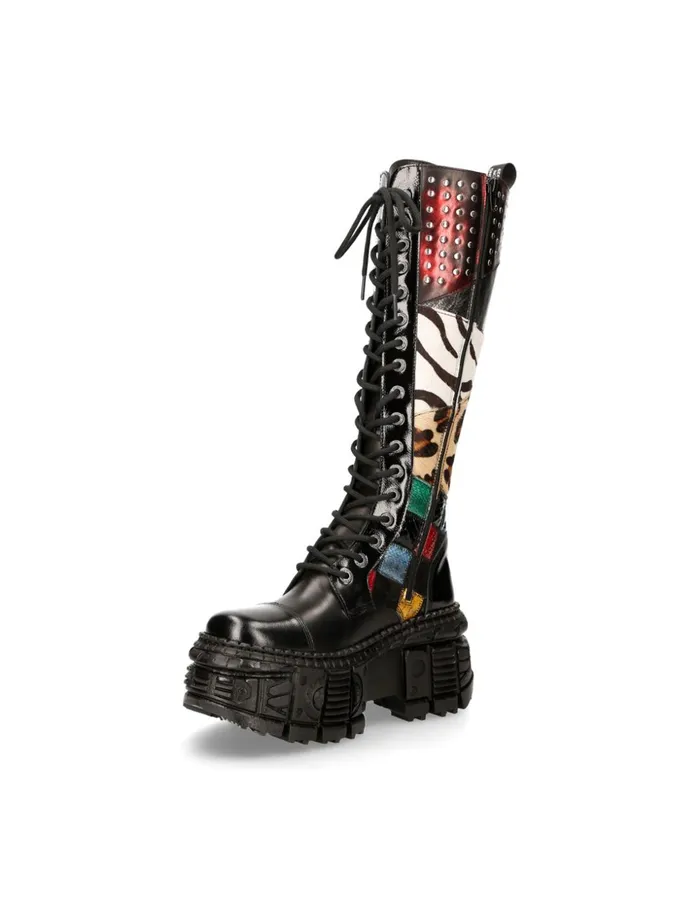 WomenMen MWall210S1 High Boot Tank With Laces New Rock High Boots WomenMen MWall210S1 High Boot Tank With Laces New Rock High Boots