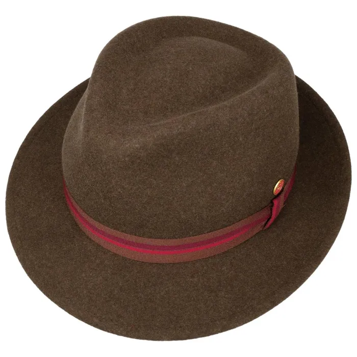WomenMen Trilby Hats Mayser Maleo Stripes Trilby Wool Hat Brown WomenMen Trilby Hats Mayser Maleo Stripes Trilby Wool Hat Brown